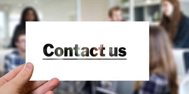 Picture that says contact us